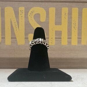 NIB JAI Carved Byzantine & Basketweave Ring, Size 7